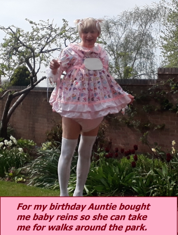 Birthday Party - Auntie has bought me lots of presents to show off to her friends so they can see what an obedient little girl I am., Sissy girl,dummy,nappy,baby reins,collars and leads, Adult Babies,Feminization,Slow Change,Sex Toys,Sissy Fashion,Diaper Lovers