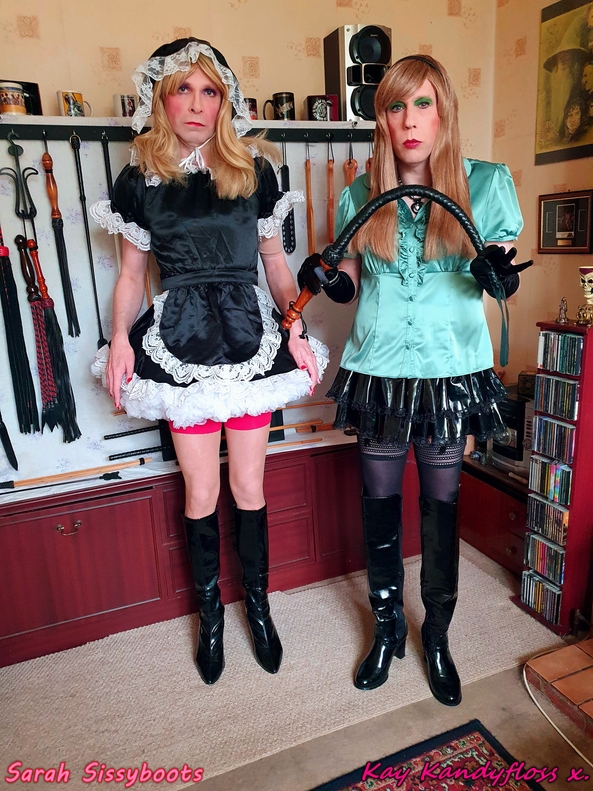 Click here to see the image in full size. Auntie Kay puts Sissymaid Sarah to work - I decided to make good use of my pretty little sissy Sarah and put her to work cleaning the furniture (& my boots) - under threat of severe punishment of course. As you can see, I do not make idle threats! xxx , Mistress,sissy,sissymaid,maid,punishment,bondage,spanking, Feminization,Dominating Mistress Or Master,Adult Babies,Diaper Lovers,Bondage,Dolled Up,Spankings