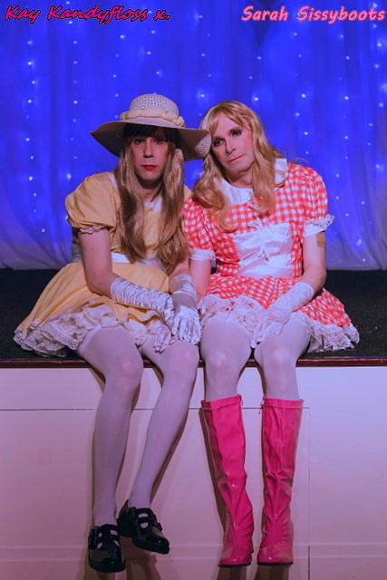 Sissygirls on the town - Me and my darling Sarah heading out to the 'Cirque du Rainbow' LGBT event in April. Such a wonderful evening and felt incredible to be out in public wearing our sissy best., Sissy,sissygirl,public,night out,LGBT, Feminization,Sissy Fashion,Dolled Up