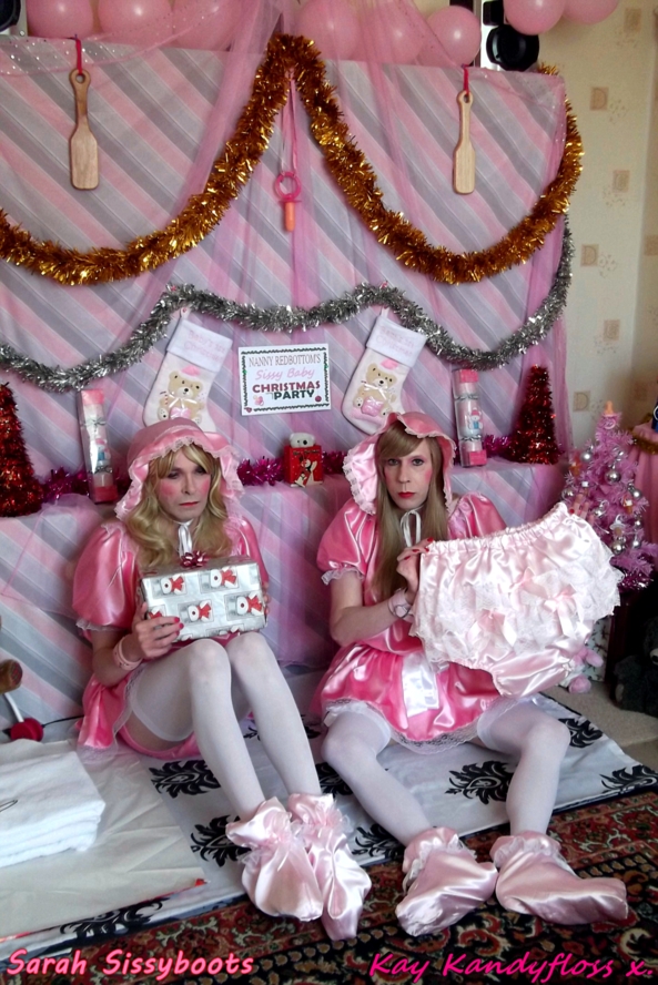 Nanny Redbottom's Sissy Baby Christmas Party - Two little matching pansies having a wonderful time at Nanny Redbottom's Christmas Party. Lots of presents and baby bottles but these two naughty little babies soon ended up with smacked bottoms. A very Merry Christmas to all from Sarah and Kay xxx, spanking,nappies,sissy. sissy baby,dresses,Christmas,plastic panties, Adult Babies,Feminization,Dominating Mistress Or Master,Sissy Fashion,Spankings,Dolled Up,Holiday,Diaper Lovers