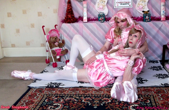 Nanny Redbottom's Sissy Baby Christmas Party - Two little matching pansies having a wonderful time at Nanny Redbottom's Christmas Party. Lots of presents and baby bottles but these two naughty little babies soon ended up with smacked bottoms. A very Merry Christmas to all from Sarah and Kay xxx, spanking,nappies,sissy. sissy baby,dresses,Christmas,plastic panties, Adult Babies,Feminization,Dominating Mistress Or Master,Sissy Fashion,Spankings,Dolled Up,Holiday,Diaper Lovers