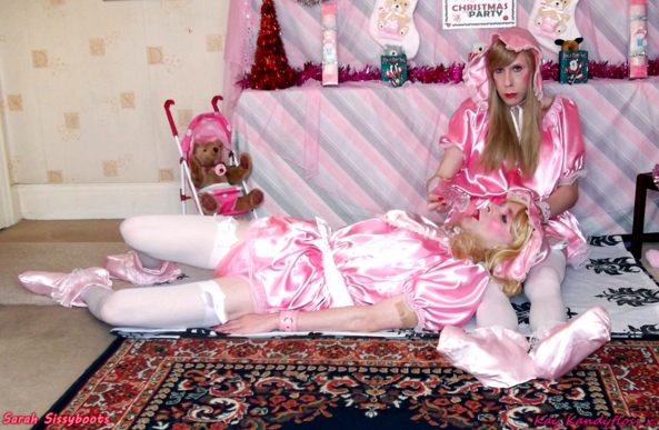 Nanny Redbottom's Sissy Baby Christmas Party - Two little matching pansies having a wonderful time at Nanny Redbottom's Christmas Party. Lots of presents and baby bottles but these two naughty little babies soon ended up with smacked bottoms. A very Merry Christmas to all from Sarah and Kay xxx, spanking,nappies,sissy. sissy baby,dresses,Christmas,plastic panties, Adult Babies,Feminization,Dominating Mistress Or Master,Sissy Fashion,Spankings,Dolled Up,Holiday,Diaper Lovers