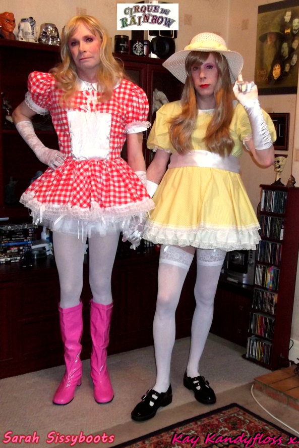 Sissygirls on the town - Me and my darling Sarah heading out to the 'Cirque du Rainbow' LGBT event in April. Such a wonderful evening and felt incredible to be out in public wearing our sissy best., Sissy,sissygirl,public,night out,LGBT, Feminization,Sissy Fashion,Dolled Up