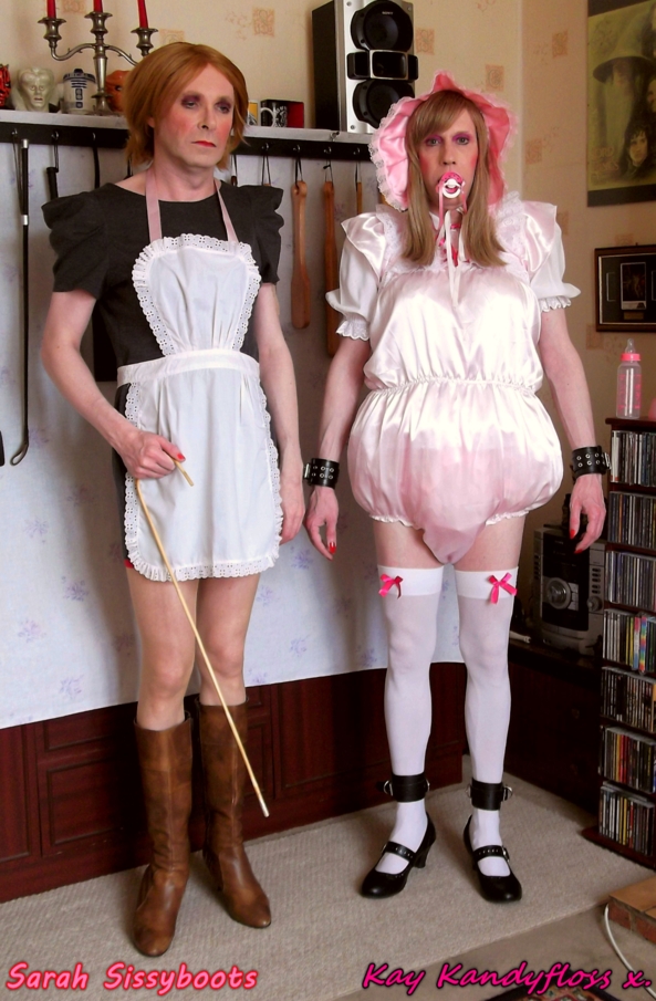 Little brat Kay gets rompered by Nanny. - Nanny Bossyboots decides I no longer deserve to wear dresses and puts me into a pink satin romper with huge nappies and rubber baby panties underneath - all so she can leave me hog tied and dummy gagged with a vibrator up my nappied bottom., Sissy,sissy baby,Nanny. Mistress,nappies,rompers,bondage,gag, Adult Babies,Feminization,Dominating Mistress Or Master,Bondage