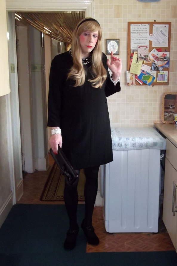 New Little Black Dress - Showing off my my new dress, bought for going out over the holidays. Wore it to a burlesque show just before Xmas and will again for New Year. Best wishes for 2017 everybody!!!  :-), Sissy,sissy girl,cross dresser,dress, Feminization,Dolled Up