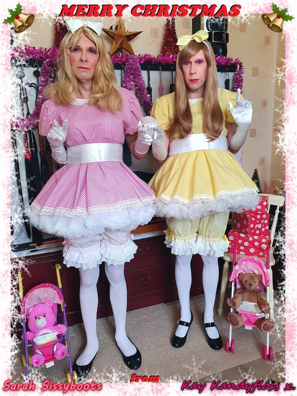 Merry Christmas Everybody! - Wishing you all a truly fantastic Christmas - lots of love from Sarah and Kay - muah! xxx, Sissy,frilly sissy,dresses,bloomers,christmas, Sissy Fashion,Dolled Up