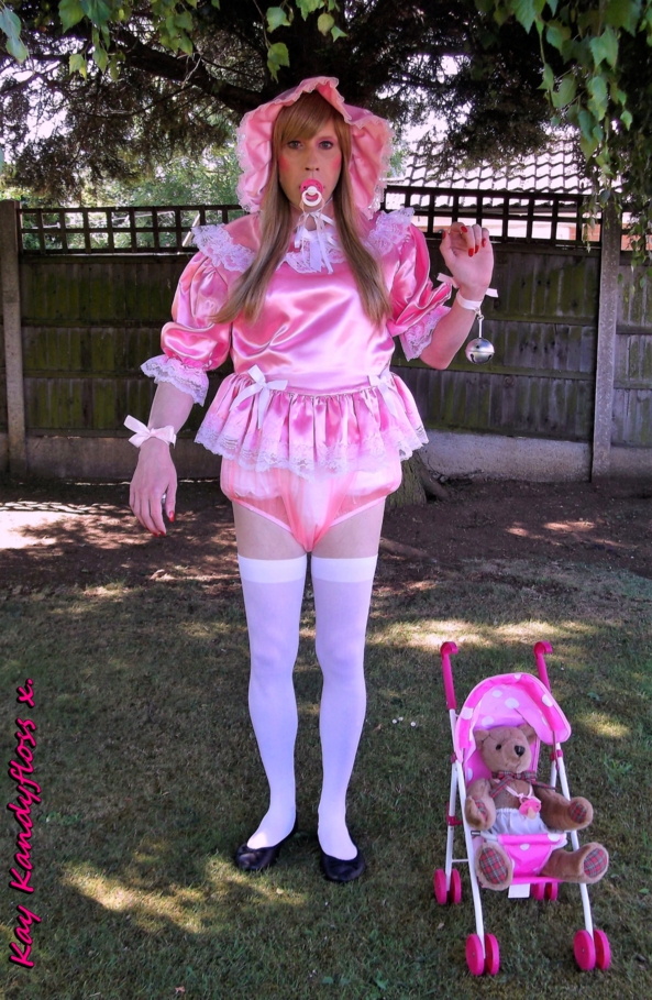 Tinker Bell Pansy - Sent out into the garden in my new very short pink dress with Sammy Sissybear - but Mistress made me wear my humiliation bells so sissy baby will make music where ever she goes. xxx, sissy,sissy baby,nappies,plastic panties,dress,outdoor humiliation, Adult Babies,Dominating Mistress Or Master,Sissy Fashion,Dolled Up,Feminization,Diaper Lovers