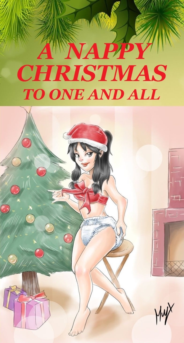 MERRY CHRISTMAS EVERYBODY!!! - Here's to wishing you all a wonderful time for Christmas - with lots of love, Kay Kandyfloss. xxx, christmas,sissy,sissy baby,adult baby,art, Adult Babies,Diaper Lovers,Humiliation