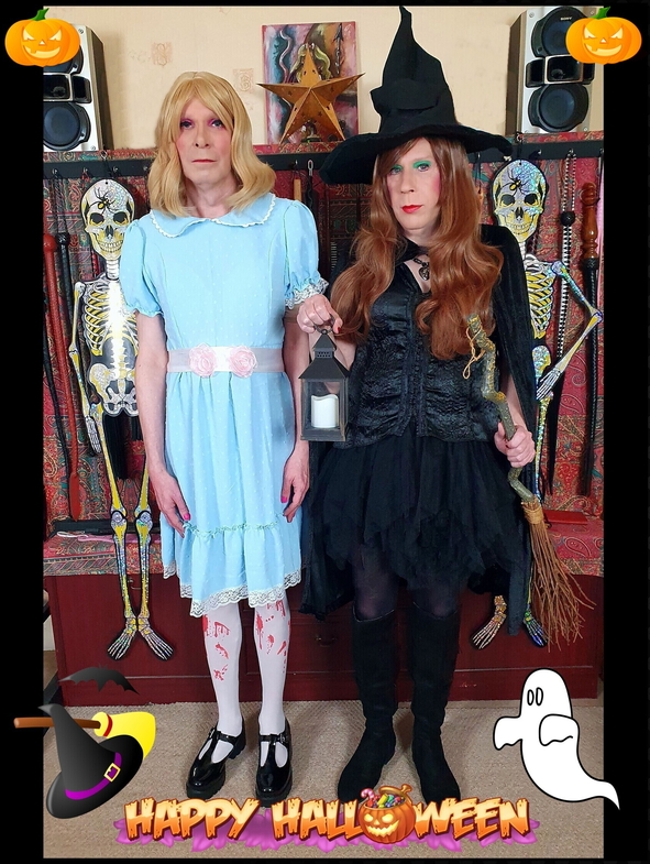 Happy Halloween to one and all - Dear friends, we both wish you a frightfully fun time this Halloween - much love to you all xxx, Kay Kandyfloss,Sarah Sissyboots,Halloween,t-girl,sissy, Sissy Fashion,Fairytale,Dolled Up,Holiday