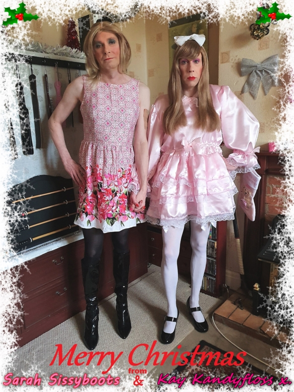 Christmas kisses for all you sissies - Wishing everybody a truly magical Christmas - hope you are all having a wonderful day. Love from Kay and Sarah xxxxx, christmas,sissy,sissy girl, Feminization,Dolled Up,Holiday
