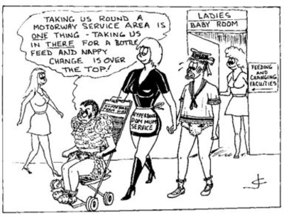 AB cartoon humour - Alittle bit of AB humour - done in the style of newspaper cartoons., funny,comedy,cartoon,art,sissy baby,adult baby, Adult Babies,Feminization,Dominating Mistress Or Master,Humiliation,Diaper Lovers