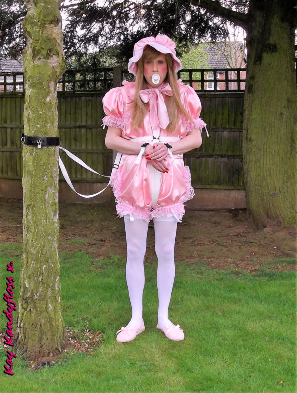 Rompers and reins - Not satisfied with taking me out in my frilly rompers and locked into baby reins Mistress rolled them up to show off my nappy and left me fastened up out there. xxx, Sissy,sissy baby,nappies,plastic panties,rompers,baby reins,bondage,outdoor humiliation, Adult Babies,Feminization,Dominating Mistress Or Master,Dolled Up,Bondage,Diaper Lovers