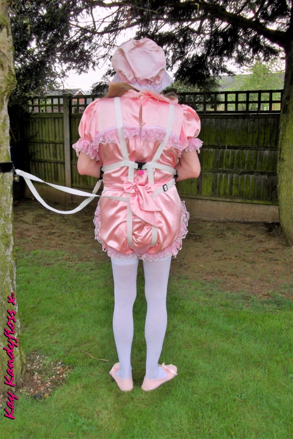 Rompers and reins - Not satisfied with taking me out in my frilly rompers and locked into baby reins Mistress rolled them up to show off my nappy and left me fastened up out there. xxx, Sissy,sissy baby,nappies,plastic panties,rompers,baby reins,bondage,outdoor humiliation, Adult Babies,Feminization,Dominating Mistress Or Master,Dolled Up,Bondage,Diaper Lovers