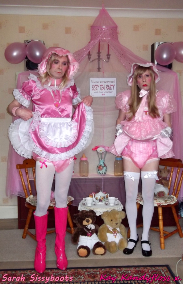 The Pink Pansies Sissy Tea Party - Myself and Sarah Celebrating my Birthday being little pink pansies at a wonderful prissy sissy tea party. xxx, Sissy,sissy girl,sissy baby,tea party,nappies,diapers,frilly dresses,spanking, Adult Babies,Feminization,Dominating Mistress Or Master,Sissy Fashion,Dolled Up,Fairytale,Spankings,Diaper Lovers