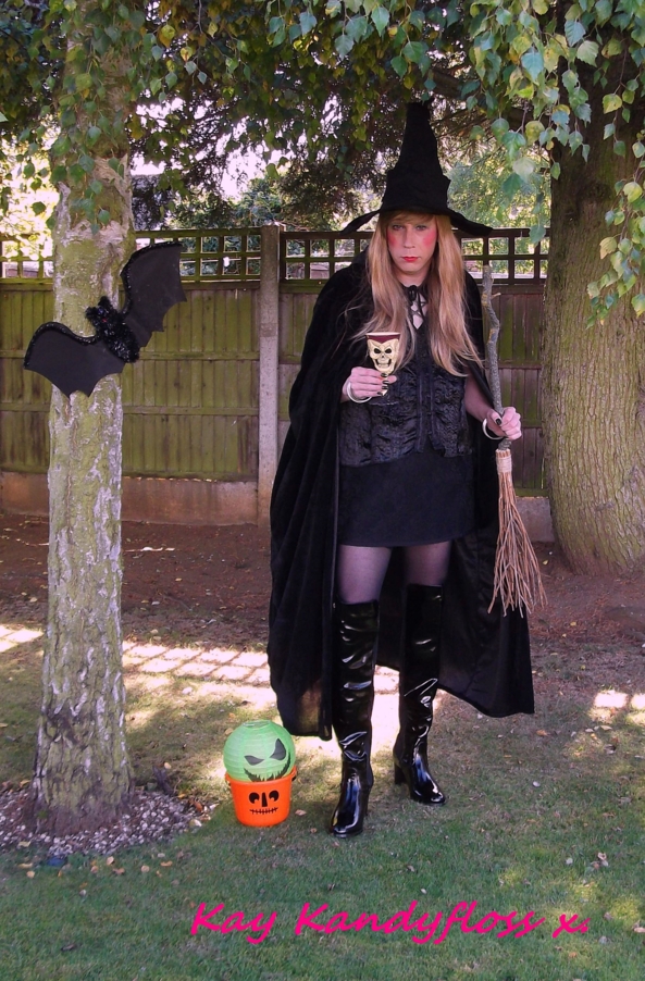 The Sissy Witch of the West. - Watch out! A wicked witch is about!!! Here's me all dressed up for Halloween. Wishing you all a wonderful Samhain. :-), Halloween,witch,cross dresser,sissy girl,sissy,, Feminization,Dolled Up