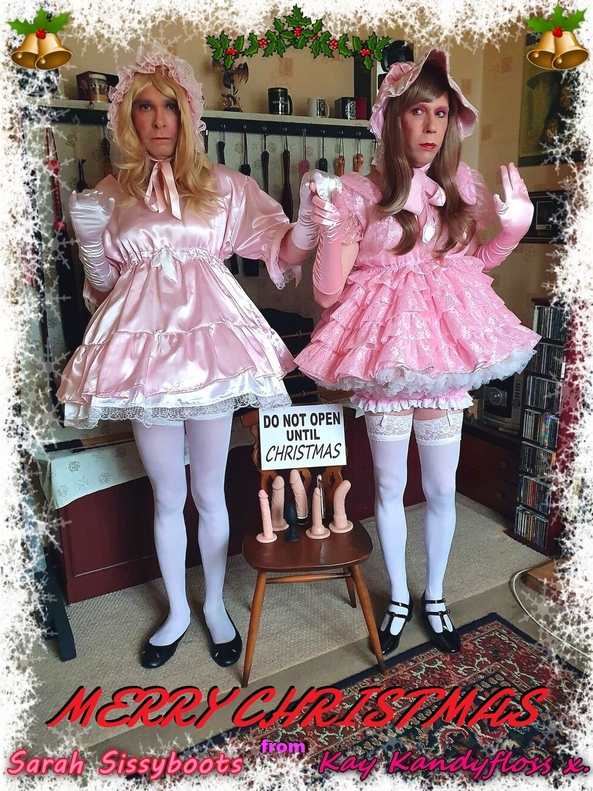 Sissy Kisses for a wonderful Christmas xxx - Wishing everybody a very Merry Christmas! Have tons of fun and don't worry about Santa - he already knows we are all on the naughty list (giggle). Much love to you all xxx, Sissy,frilly sissy,Christmas, Feminization,Dolled Up,Holiday