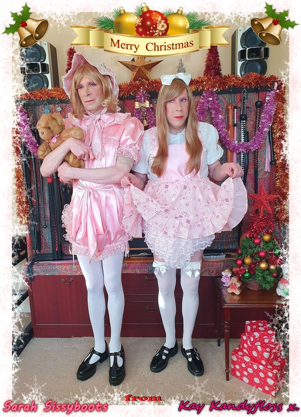 Santa Baby - Dear Friends, we wish you a frilly Merry Christmas and a spankingly Happy New Year. As you can see we have naughty and nice on display here, I wonder which one you will be. Lots of love and hugs from Kay and Sarah xxx, Kay Kandyfloss,Sarah Sissyboots,Christmas,sissy,sissy baby, Adult Babies,Feminization,Fairytale,Dolled Up