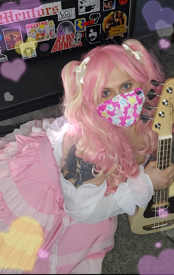Recent dress-up / jam sessions! - Just dropping a bunch of recent photos from my past few dress-up days., Girly,guitar,dress,rock,sissy,femme,goth,kawaii, Feminization,Sissy Fashion,Fairytale,Pop Culture,Breast Implants,Dolled Up,Magical Change