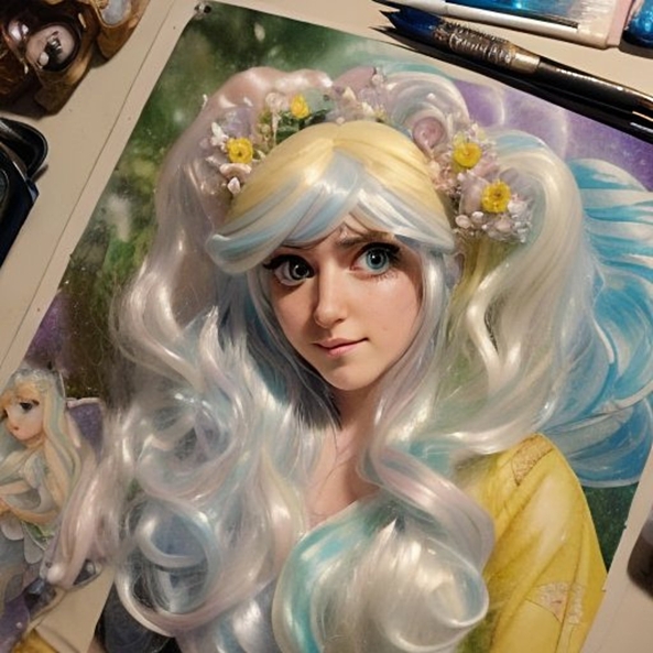 Crown of the Candied Cosmos - Another AI portrait of me. My sci-fi femme fantasy persona has never been more real to me., Feminized,Sissy,Sci-Fi,Queen,Portrait, Magical Change,Sci-Fi,Feminization