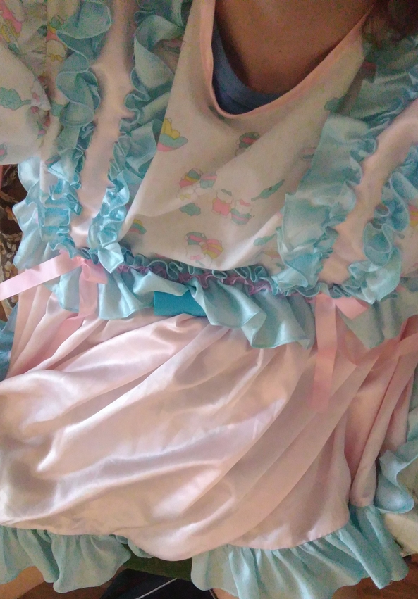 My blue/pink Dress, Sissybaby,Adultbaby,AB/DL,ABDL,AB,SB,Diaper, Adult Babies,Sissy Fashion