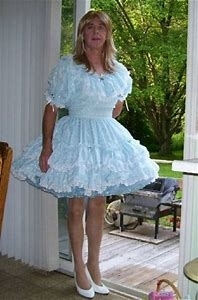 Perfume Satin Lace Tight Garters Nylons & Dresses - Walking in High Heels With Shaved Legs and A Thick Diaper, A/B D/L Sissy Crossdresser, Adult Babies,Sissy Fashion,Diaper Lovers,Dolled Up,Feminization