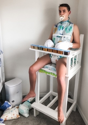 The Man Is Always In Diapers & A Dress - He Loves It!, ABDL Sissy Crossdresser, Adult Babies,Feminization,Sissy Fashion,Diaper Lovers,Dolled Up