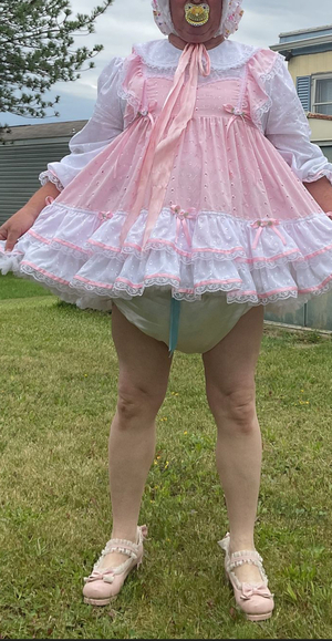 The Thicker The Diaper - The Frillier The Pink Dress, ABDL Sissy Crossdresser, Adult Babies,Feminization,Sissy Fashion,Diaper Lovers,Dolled Up