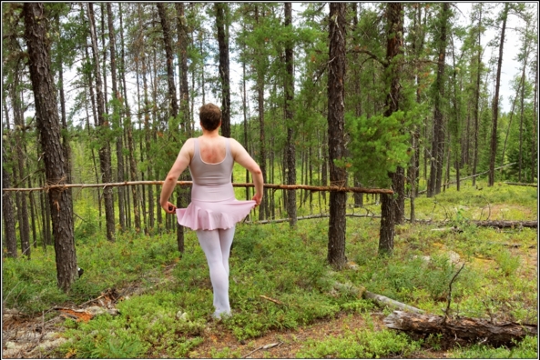 The ballet lesson - Part 2 - Ballet lesson in the wood, skirted,leotard,pink,ballet,outdoor,crossdresser,forest, Sissy Fashion,Body Suits,Fairytale