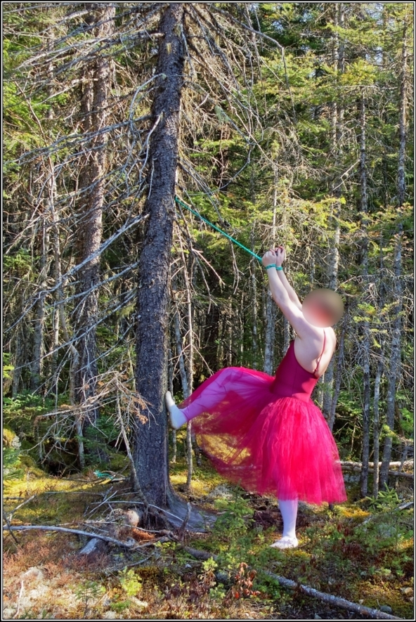 Forest ballerina 2 - Trapped - Part 1, romantic,tutu, outdoor,forest,sissy,ballerina,ballet,bondage,tied, Sissy Fashion,Body Suits,Fairytale,Bondage