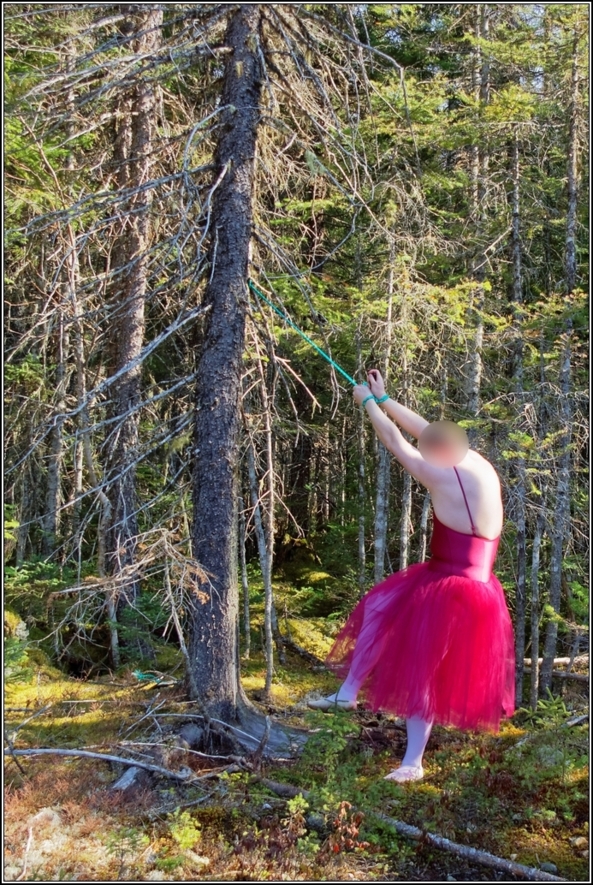 Forest ballerina 2 - Trapped - Part 1, romantic,tutu, outdoor,forest,sissy,ballerina,ballet,bondage,tied, Sissy Fashion,Body Suits,Fairytale,Bondage