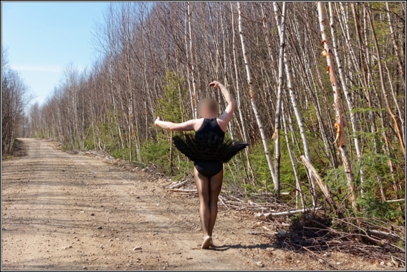 Black leotard with tutu 1 - Part 1, leotard,tutu,outdoor,forest,sissy,ballerina,ballet, Sissy Fashion,Body Suits,Fairytale
