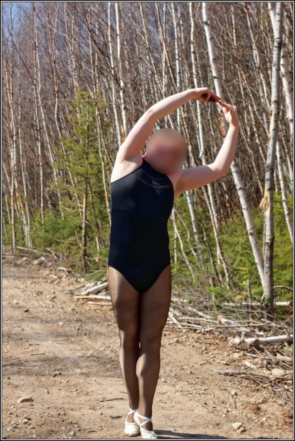 Black leotard with tutu 1 - Part 2, leotard,tutu,outdoor,forest,sissy,ballerina,ballet, Body Suits,Sissy Fashion,Fairytale