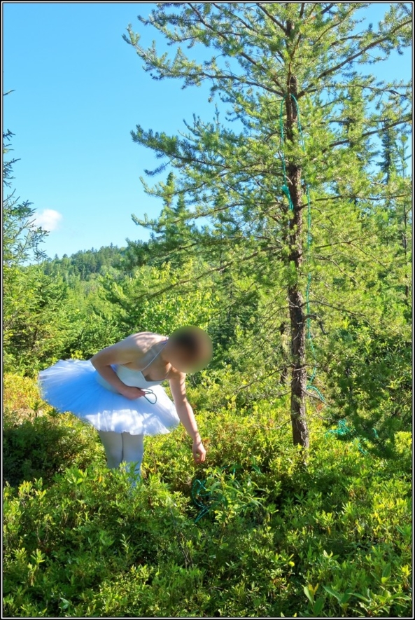 Sissy Ballerina 8 - Bound to a tree - Part 1, ballerina,tutu,platter,ballet,outdoor,crossdresser,forest, Body Suits,Sissy Fashion,Fairytale