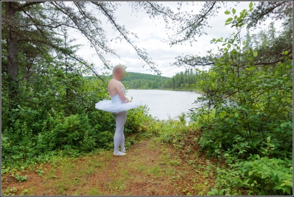 Sissy ballerina 10 - Swam Lake - Part 1, crossdresser,outdoor,ballet,platter,tutu,ballerina,forest,lake, Sissy Fashion,Body Suits,Fairytale