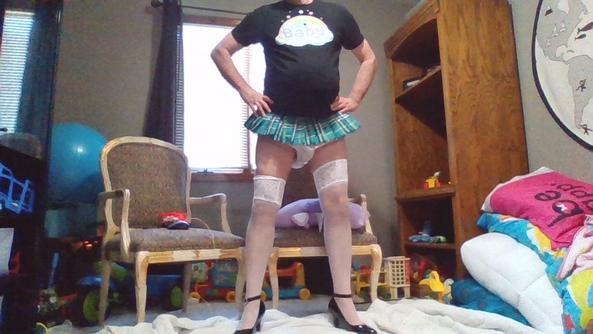sissy - school girl skirt, school girl,diapers,plastic pants,stockings,high heels, Adult Babies,Feminization,Slow Change,Sissy Fashion,Diaper Lovers,Dolled Up