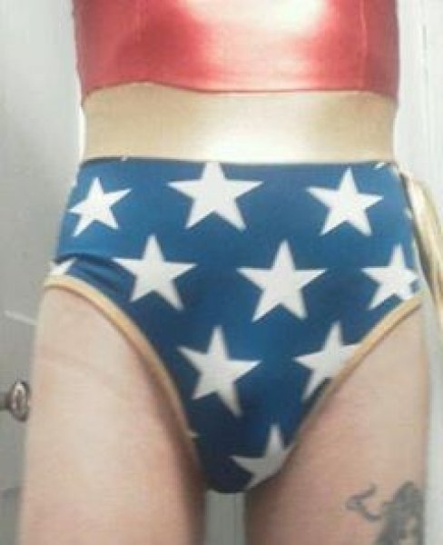 It's WonderGurl! - Pics I took of myself in my best friend's girlfriend's Halloween costume when I was left at their house alone and fond it hanging  up. , Body Suits,Costumes,Wonder Woman, Body Suits,Pop Culture,Sci-Fi,Fairytale