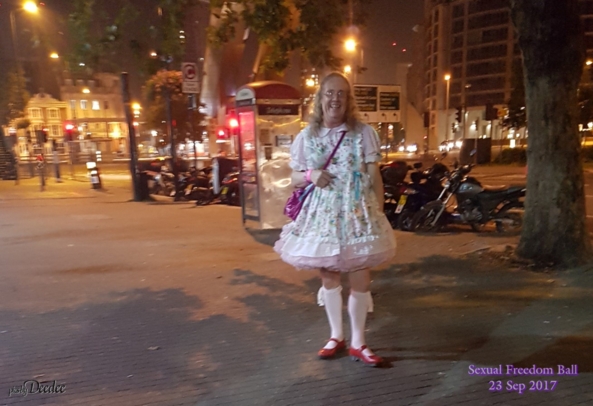 The only sissy at the Ball - My latest Outing - I was the only sissy there, sissy dress,street, Sissy Fashion
