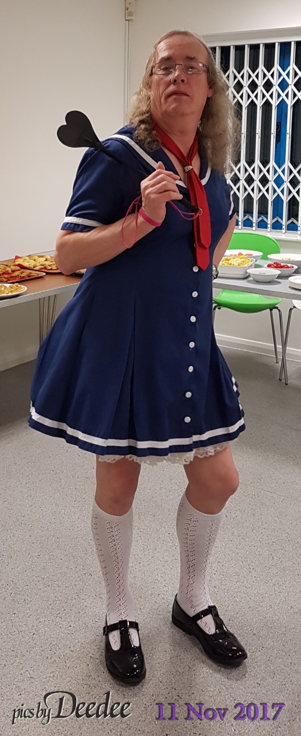 Deedee in Sailor style dress - This is the outfit I wore to attend a BDSM style party, Sissy,Domme, Sissy Fashion
