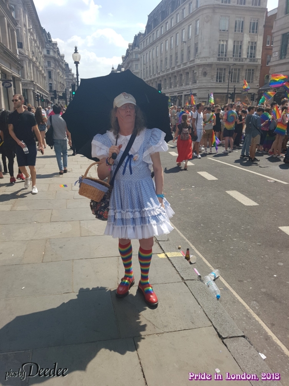 Deedee at Pride, London 2018 - I went with a few friends, the Pride Parade In London, as I have done for the past three years previously. I had a great time although it really was hot this time and we had to leave early., Pride,Dorothy Dress,blue,sissy, Dolled Up