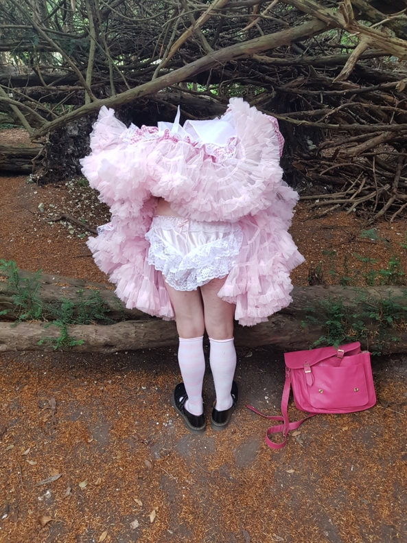 Deedee 11 August 2019 - I wne to an outdoor event at a club in Kent near Brands Hatch Racing circuit. They have very large grounds with a clubhouse, outdoor swimming pool and indoor hot tubs and steam room. Had a lovely day with a few friends, Barbara Tam Dress,pink,Deedee,England, Sissy Fashion