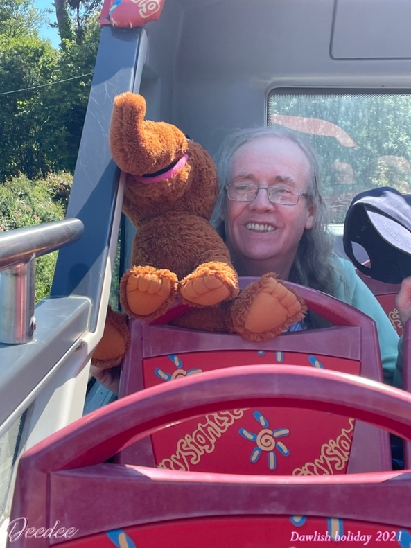 Me and a Snuffalupagus - On my recent holiday in Dawlish, Devon, UK,  I rode an open top bus  with a snuffy, sissy,Snuffalupagus, Sex Toys,Sissy Fashion