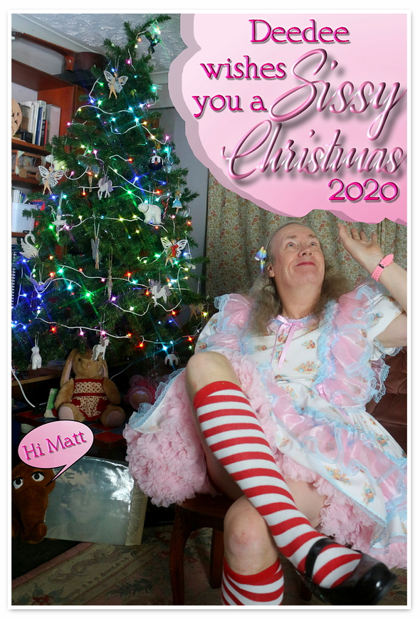 Merry Christmas - Christmas card from Deedee, Deedee,Pink,Sissy,Christmas, Dolled Up,Holiday,Sissy Fashion