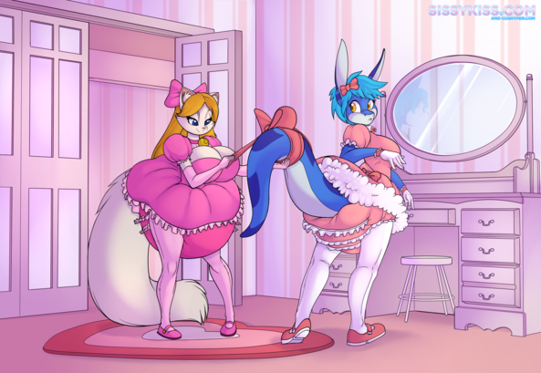 Frilly Penny Butt - A collaborative effort between MifMaf and PoofDog! Happy New Year, bbs!, cushypen,furry,abdl, Feminization