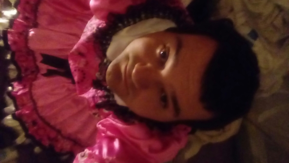 Minnie mouse dress - Just trying out my minnie mouse dress along with some thick petticoats under.   Also seeing how my natural hair looks , Minnie mouse dress, Feminization