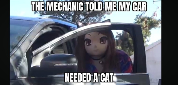Car needs a cat - Meme, Female masking, Feminization,Body Suits,Dolled Up