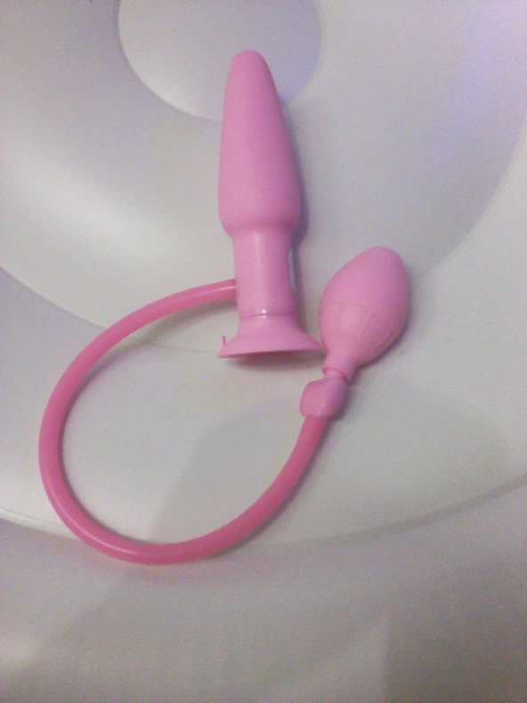Pink inflatable butt plug, feminizatin,sex toy,humilitation, Humiliation,Sex Toys,Feminization