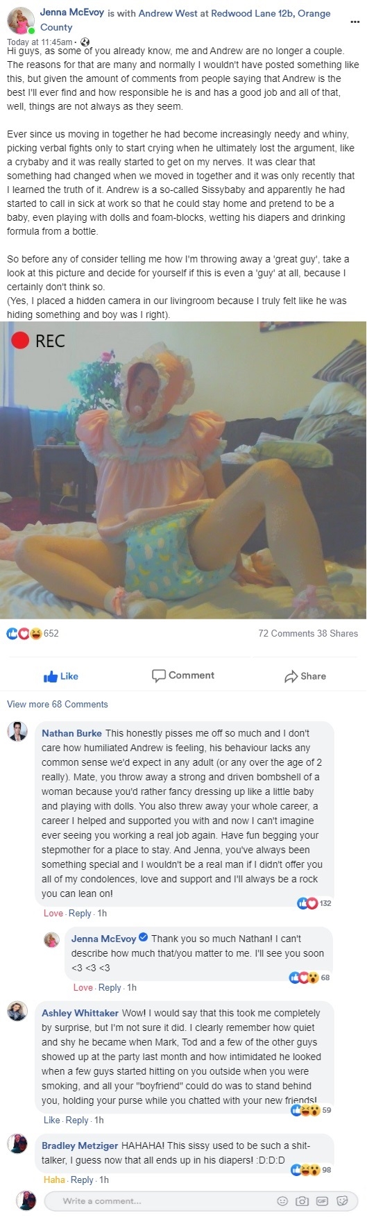 Sissybaby humiliation - Facebook can be dangerous, diaper,sissy,sissybaby,abdl,humiliation,femdom,facebook,caption, Adult Babies,Diaper Lovers,Dolled Up,Pop Culture,Sissy Fashion,Feminization,Thumb Sucking