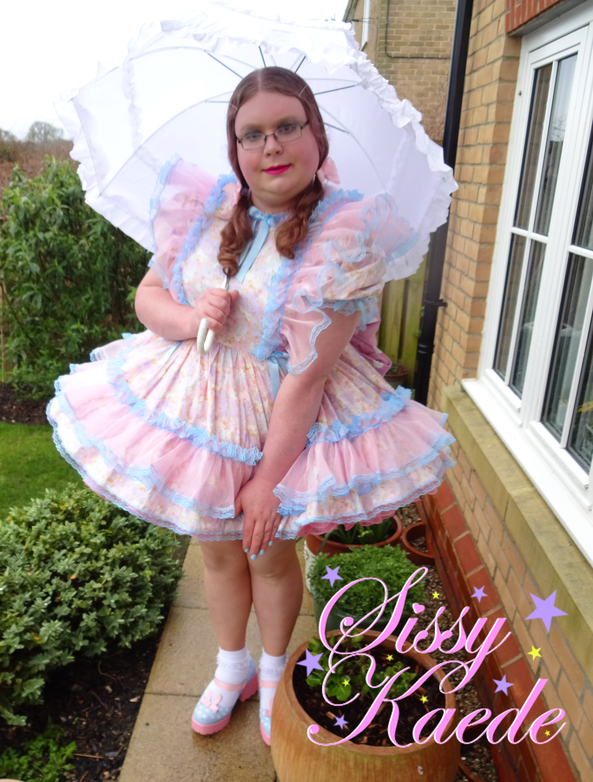 Sissy in the rain - Just a excuse to use my parasole hehe, sissy,sissy dress,frilly,prissy,parasole, Sissy Fashion,Dolled Up
