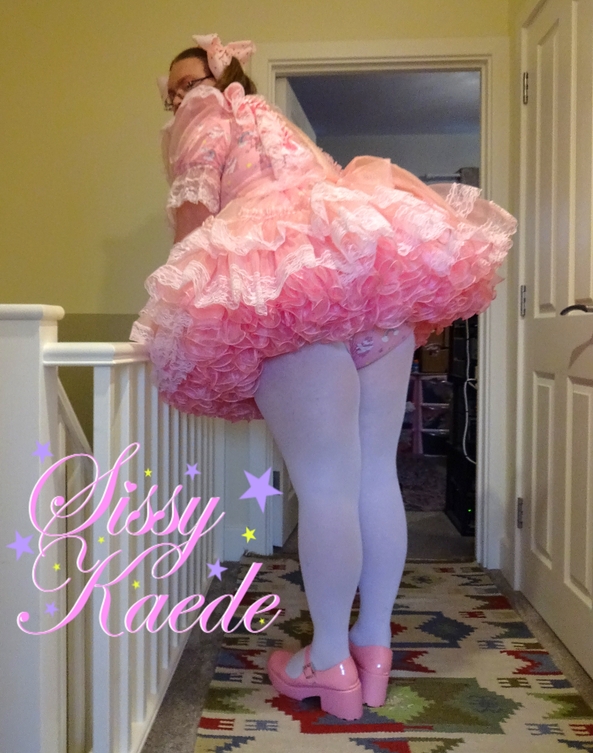Pink Prissy Sissy Saterday - Prissiest pink outfit today, sissy,pink,dress,frilly,prissy, Sissy Fashion,Dolled Up