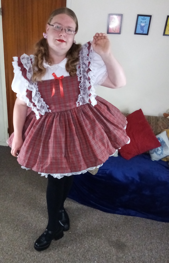 Red Sissy School Girl Dress - Ready to attend my sissy classes, sissy,sissy dress,sissy girl,prissy sissy,sissy school girl, Sissy Fashion,Dolled Up